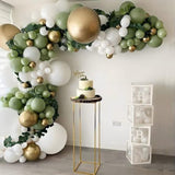 Sage Green & Gold Balloon Garland Kit – 152PCS for Party, Wedding, or Baby Shower Decor