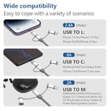 3 In 1 Charging Cable Adapter,Apple Mfi Certified Lightning,Type-C,Micro Usb Cable,Compatible With Iphone 16/15/14,Ipad,Huawei, Htc,Lg,Samsung Galaxy,Sony Xperia,Car Charger(1 Pack,3.4Ft)