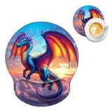 Majestic Dragon Pattern Ergonomic Mouse Pad With Wrist Support, Cute Computer Desk Mouse Pad Set With Gel Wrist Rest For Office Gaming, Soft Non Slip Girly Mousepad For Women