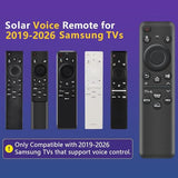 Rechargeable Voice Remote for Samsung Smart TVs, Replacement for 20192026 Samsung TV Remote Control with Solar Charging and Voice Search. 2-Year .