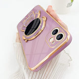 Compatible With Iphone 11 Case Cute 3D Astronaut Stand Design Camera Protection Shockproof Soft Back Cover For Apple Iphone 11 Phone Case Purple
