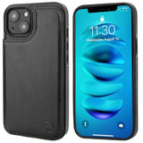 Onetop Compatible With Magsafe For Iphone 14 Wallet Case With Card Holder, Pu Leather Kickstand Rfid Blocking Case, Double Magnetic Clasp And Durable Shockproof Cover 6.1 Inch (Black)