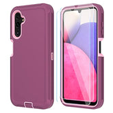 Compatible With Samsung Galaxy A14 5G Case With Hd Screen Protector, Heavy Duty Shockproof & Dropproof 3-Layer Cover Phone Case For Samsung A14,Winered Pink