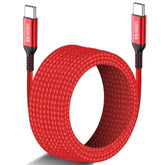 15Ft Long Usb-C To Usb-C Cable 100W, Type-C 20V/5A Fast Pd Charger Braided Cord For Macbook Pro, Ipad Pro/Imac Air/Iphone 15/15 Pro/15 Plus/15 Pro Max, Samsung Galaxy S24 S23,Oneplus 9, Sony Ps5,Red