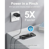 2-Pack 25W Type C Fast Charger with 6FT Cable for Galaxy S24/S23 & iPhone 15