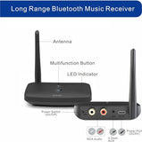 Be-Rca Pro Long Range Bluetooth Adapter For Bluetooth Music Streaming, Black