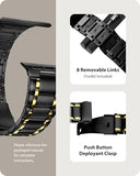 Bands Compatible With Apple Watch Band 45Mm 44Mm 42Mm 46Mm 49Mm 41Mm 40Mm 38Mm,Stainless Steel Iwatch Band With Case For Apple Watch Series 11 10 9 8 7 6 5 4 3 2 1 Se3/2/1 Ultra3/2/1, 42Mm 44Mm 45Mm, Black And Gold