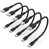 6 Inch Fast Charging USB-A to USB-C Cable 5 Pack, 3A, Durable