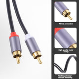 2 Pcs RCA Cables 2RCA Male to 2RCA Audio Male 1FT RCA Cables Car Audio Subwoofer Cable for Home Theater Amplifiers Active Speakers Preamplifier