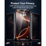 3-Pack Privacy Screen Protector for iPhone 16 Pro, Anti-Spy, Flawless Fit Tray, Case Friendly