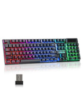 Wireless Gaming Keyboard, 104 Key Rechargeable Rainbow Led Light Up Wireless Keyboard, For Pc Ps4 Ps5 Xbox One Laptop, Teclado Inalámbrico, (G221E)