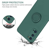 For Galaxy S20 Case, Phone Case Samsung S20 5G 2020,Slim Silicone Ring Holder Kickstand | Support Car Mount | Soft Rubber Hybrid Hard Protection Shockproof Bumper Non-Slip Cover,Dark Green