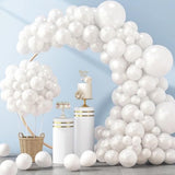 129Pcs Pearl White Balloons Different Sizes 18 12 10 5 Inch For Garland Arch Kit, Latex Balloon For Wedding Engagement Anniversary Bridal Baby Shower Birthday Party Decoration