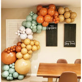 Burnt Orange Fall Balloon Arch Kit with Green Brown Gold Balloons for Thanksgiving