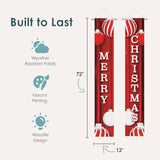 12" X 72" Merry Christmas Ornament Banners - Festive Holiday Window Decor
