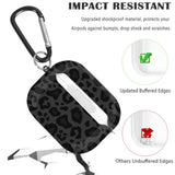 For Airpods 3Rd Gen Case Leopard Women, Cute Cheetah Print Airpod 3Rd Generation Shockproof Protective Cover Skin Shell Girls With Keychain For Apple Ipod Gen 3Rd Case - Black/Grey Leopard