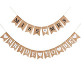 2 Pieces Bride To Be Banner Bride Sign Burlap Banner Bridal Shower Decorations Rustic Bunting Garland For Party Decorations Supplies (Black, White)
