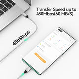Usb C To Micro Usb Cable 1Ft, Micro Usb To Usb Type C Adapter Cable Braided Ma