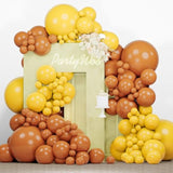 Burnt Orange Mustard Yellow Balloon Arch Kit 140PCS Fall Thanksgiving Party Decor