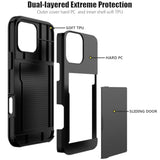 iPhone 16 Pro Max Case with Hidden Card Slot, Shockproof Dual Layer Wallet Cover