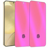 2 Pack Anti-Blue Privacy Screen Protector For Samsung Galaxy S24 / S25 Anti-Spy Tempered Glass Film Gradient Colorful Support Finger Unlock 6.2 Inch