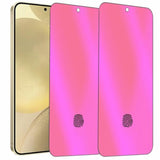 2 Pack Anti-Blue Privacy Screen Protector For Samsung Galaxy S24 / S25 Anti-Spy Tempered Glass Film Gradient Colorful Support Finger Unlock 6.2 Inch