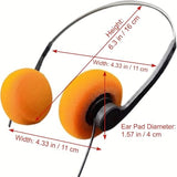 Orange Retro Over-Ear Headphones,Wired Stereo Headphones,Headphone,Lightweight Portable Headphone with Adjustable Headband,Electronics
