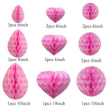 Party Decorations Hanging Paper 15Pcs Honeycomb Balls For Nursery, Baby Shower, Birthday, Wedding?Christmas? Graduation (15 Pieces Pink Set)