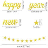 Glitter Gold Happy New Year Banner Alphabet Garland for NYE Party Supplies