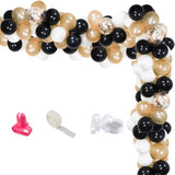 Whiskey Balloons Garland Arch Kit, Black White Champagne Gold Confetti