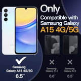 JETech 3 in 1 Case for Samsung Galaxy A15 5G / 4G 6.5-Inch, with 2-Pack Screen Protector, Tempered Glass Film, Shockproof Bumper Phone Protective Cover Clear Back (Clear)