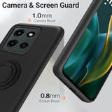 Case For Motorola Moto G 5G 2025 Phone Case With Screen Protector, 360° Rotatable Ring Holder Kickstand/Stand Silicone Tpu Slim Fit Shockproof Protective Cover Case For Moto G 5G 2025 - Black