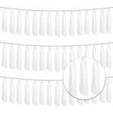 3P Metallic Fringe Banner Garland Foil Tinsel Streamer Wall Hanging Curtain Backdrop Banners For Parade Floats Graduation Decorations, Baby Bridal Shower Party Decoration(White)