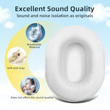 Replacement Ear Cushions For Sony Mdr-7506 Mdr-V6 Mdr-V7 Mdr-Cd900St Monitor Headphones, Ear Cushions Are Made Of Soft Protein Leather, Added Thickness(White)