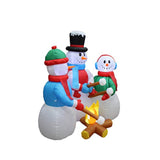 5 Foot Tall Huge Christmas Inflatable Snowmen Snowman Campfire Camping Roasting Marshmallows Led Lights Outdoor Indoor H