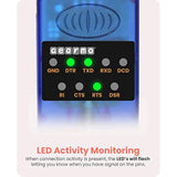 Gearmo USB to Serial RS-232 Adapter with LED Indicators, FTDI Chipset, Supports Windows 11/10/8.1/8/7, Mac OS X 10.6 and Above