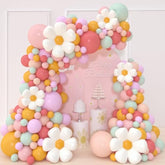 Pastel Daisy Balloon Garland Arch Kit,180Pcs Flower Balloon Arch Kit With Pastel Daisy Balloons For Daisy Theme Birthday Baby Shower Wedding Groovy Party Decorations For Girl