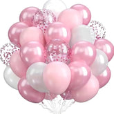 60Pc Light Pink Balloons Metallic Pink Balloon Pink Latex Ballons And Pear White Balloons For Birthday Baby Shower Princess Party Decorations