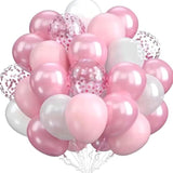 60Pc Light Pink Balloons Metallic Pink Balloon Pink Latex Ballons And Pear White Balloons For Birthday Baby Shower Princess Party Decorations