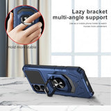 For Cricket Debut S3 Case/At&T Vista 2 Case With Screen Protector,Magnetic Ring Stand Dual Layer Military Grade Protection,Rugged Shockproof Corner Phone Case For Cricket Debut S3/Att Vista 2 Blue