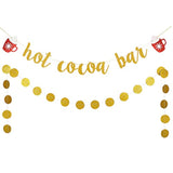 Gold Glitter Hot Cocoa Bar Banner Christmas Winter Holiday Party Decor