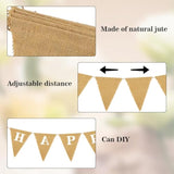 Blank Burlap Banner Pre-Strung, 13Ft 13 Pcs Burlap Pennant Banner, Blank Burlap Banner, 5""X6.5"" Customizable Burlap Banner For Holidays, Wedding, Baby Showers, Birthday Decoration, Brown-13Pcs