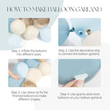 138pcs Dusty Blue Balloon Garland Kit with White & Gold for Baby Shower  Party