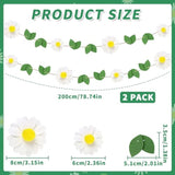2 Pack Daisy Felt Flower Hanging Garland, Daisy Banner For Birthday Baby Shower Wedding Backdrop Party Decorations Supplies