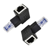 2 Pack Network Rj45 Extender, 90 Degree Downward Angle Ethernet Lan Rj45 Male