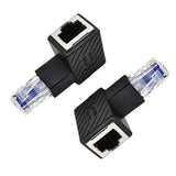 2 Pack Network Rj45 Extender, 90 Degree Downward Angle Ethernet Lan Rj45 Male