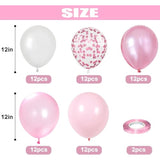 60Pc Light Pink Balloons Metallic Pink Balloon Pink Latex Ballons And Pear White Balloons For Birthday Baby Shower Princess Party Decorations