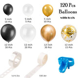 120-Piece Black Gold Balloon Garland Kit for Party Decorations