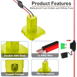 Ryobi 18V Battery Adapter With Harness Connector - Power Wheel Battery Converter Kit Contains Fuse And Wire Terminals, Compatible With Peg-Perego Kids Riding Toys