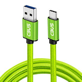 6Ft Usb To Usb C Cable Fast Charging Cord Type-C For Samsung Galaxy S25/S24/Plus/Ultra/Fe, A35/A16/A15/A14 5G, Flip, Moto G Power/Play/Stylus, Tcl 50/40/Xe/Le Heavy-Duty Braided (Green)